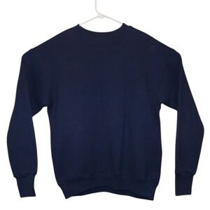 VINTAGE 90s‎ Sweatshirt Fruit of the Loom FOTL Navy Blue Crewneck Blank Size M